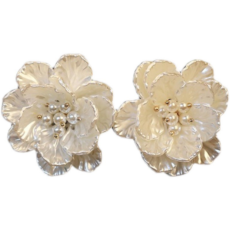 Vintage Pearl Flower Statement Earrings - view 5