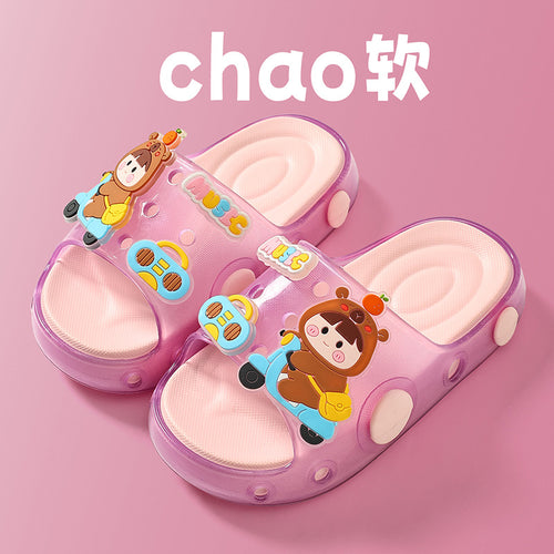 儿童拖鞋女童居家软底卡通DIY卡通可爱幼儿园宝宝外穿凉拖鞋批发