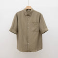 Nengmeng Seersucker Pocket 3/4 Sleeve Shirt