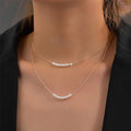 Minimal Ra New Minimalist Imit. Light Water Pearl Clavicle Chain Overseas Style Fashionable Pearl Double-Layer Necklace Women 6181