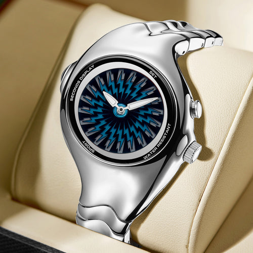 Overseas Hot Sale Y2K Year Y2K Numbers Rolling Pair Display Mens Watch Twisted Unique-Shaped Niche Waterproof Quartz Watch