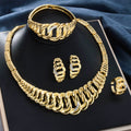 Middle East Bead Gem Set Export Band Shape Mutual Clasp Spliced Retro Necklace Bangle Ring Earrings Statement Accessory Set