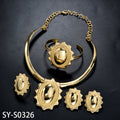 Vintage Breeze Daytona Bestseller Chinese Style Classic Jewelry Bracelet Bangle Ring Earrings 4-Piece Set Design Detail Statement Bead Gem