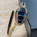 2023 New Bestseller Rhinestone Snake Bangle Watch Snake Shape Bracelet Quartz Open End Watch Cross-Border Hot Sale