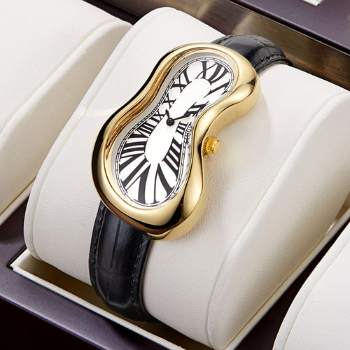 New Unique-Shaped y2k Melted Twisted Watch Unisex Fashionable Premium Waterproof Niche Vintage Breeze Quartz Watch