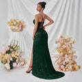 Women's Spaghetti Strap Sequin Slim Fit Evening Gown Party
