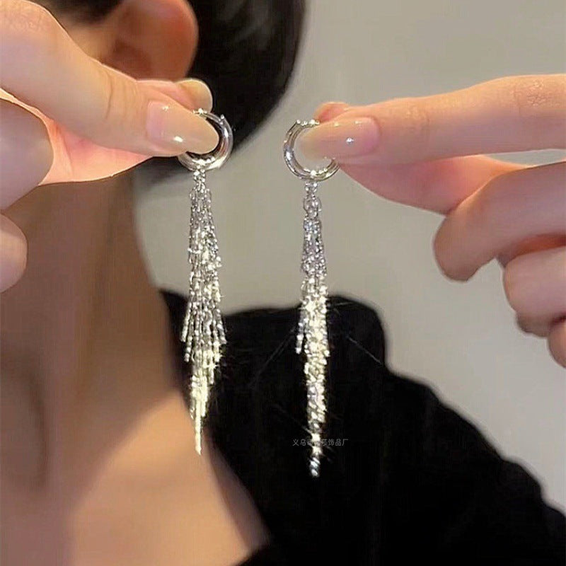 Silver-Tone Leaf Tassel Drop Earrings - view 8