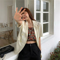 Women's Summer Fashion Elegant Short Sleeve Lightweight Loose Blazer + Top 2026 - As Pictured