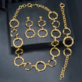 Overseas Fashionable OL Twist Chunky Chain Mobius Necklace Bracelet Set Earrings Set Western Simple Coated 18k Gold
