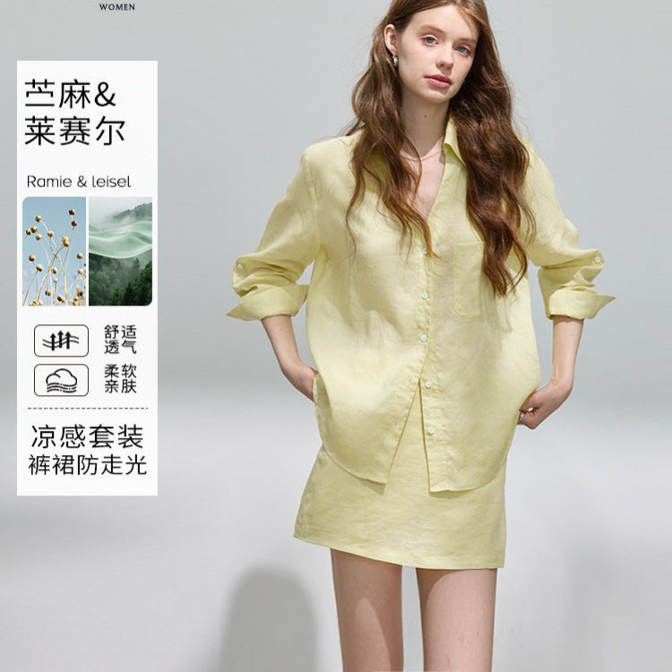 Summer Relaxed Tencel Skirt + Top 2-Piece Set