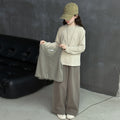 Girls' Knit Vest, Base Layer & Pants - 3-Piece Cotton Set