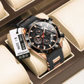 Swiss Brand Multifunction Chronograph Time Style Mens Watch Silicone Band Quartz Watch Live Export Bestseller Drop Ship