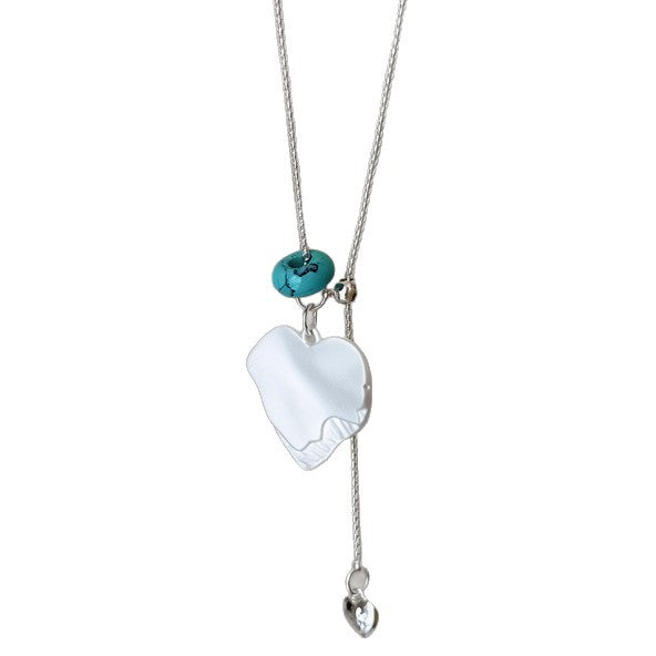 Korean Resin Heart Pendant Necklace - view 5