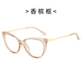 Retro Anti-Blue Plano Overseas Western Influencer Glasses Frame Trendy Photochromic Plano Cat-Eye Glasses