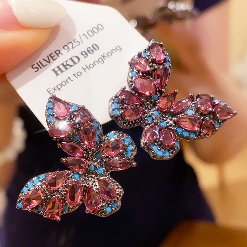 Rhinestone Teardrop Pearl Earrings - view 7