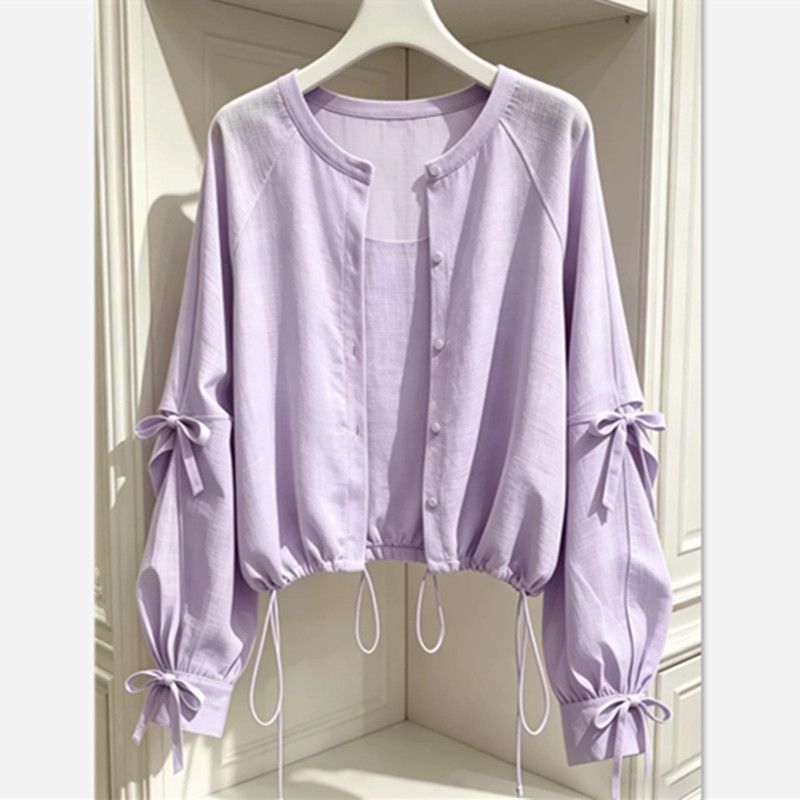 Women's Summer Elegant Luxury Drawstring Cardigan + Shirt 2026 - As Pictured
