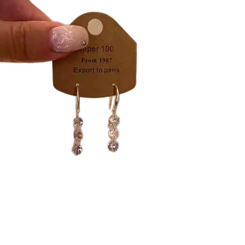 Sparkling Zircon Tassel Hook Earrings - view 5