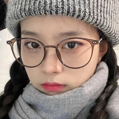 Cold Tea Round Anti-Blue Glasses - Trendy Optical