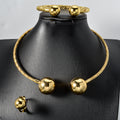 Middle East / Africa Style of Bride Jewelry Set Choker Twist String Texture Metal Ball Women Wedding Accessory