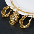Western Exquisite Asymmetric Cutout Luxury Creative Geometric Texture Cross-Border Earrings Necklace Set Women
