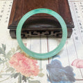 新中式玻璃仿玉冰透叮当镯圆条粗款闺蜜小众古风气质百搭粗款手镯