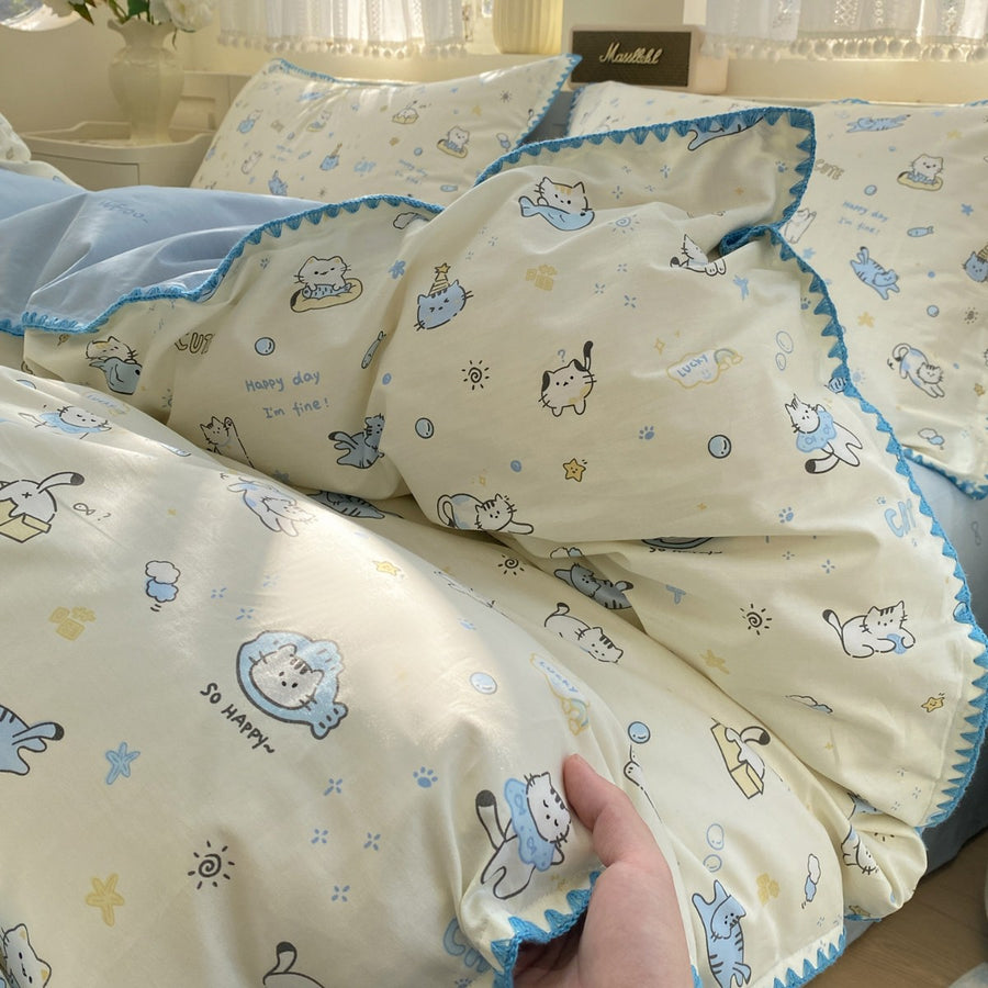 Cotton 3-Piece Bedding Set – Floral and Patterned Duvet Cover Styles - view 5