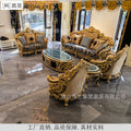 New French aristocratic sofa living room furniture European style luxury high-end palace style luxury golden fabric
