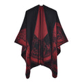 Women's Fall-Winter Ethnic Versatile Slit Plaid Shawl + Cape 2026 - Red