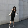 Chic Camisole Base Layer Little Black Dress, Sexy Backless