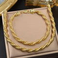 Classic Western Hip-Hop Breeze Jewelry Twist String Chain HipHop Retro Hard Han Style Men Necklace Bracelet Set