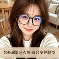 Beesfen New 8835TR Retro Round Glasses Frame Bare Face Versatile Influencer TR Black Frame Cinnabar Sun Glasses