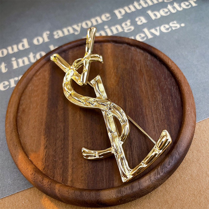 Vintage Letter Lapel Pin Brooch - view 9