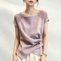 Summer Korean Elegant Crew Neck Shirt