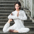 Women's Ethnic Casual Linen Cotton Long Sleeve 2-Piece Set 2026 - White
