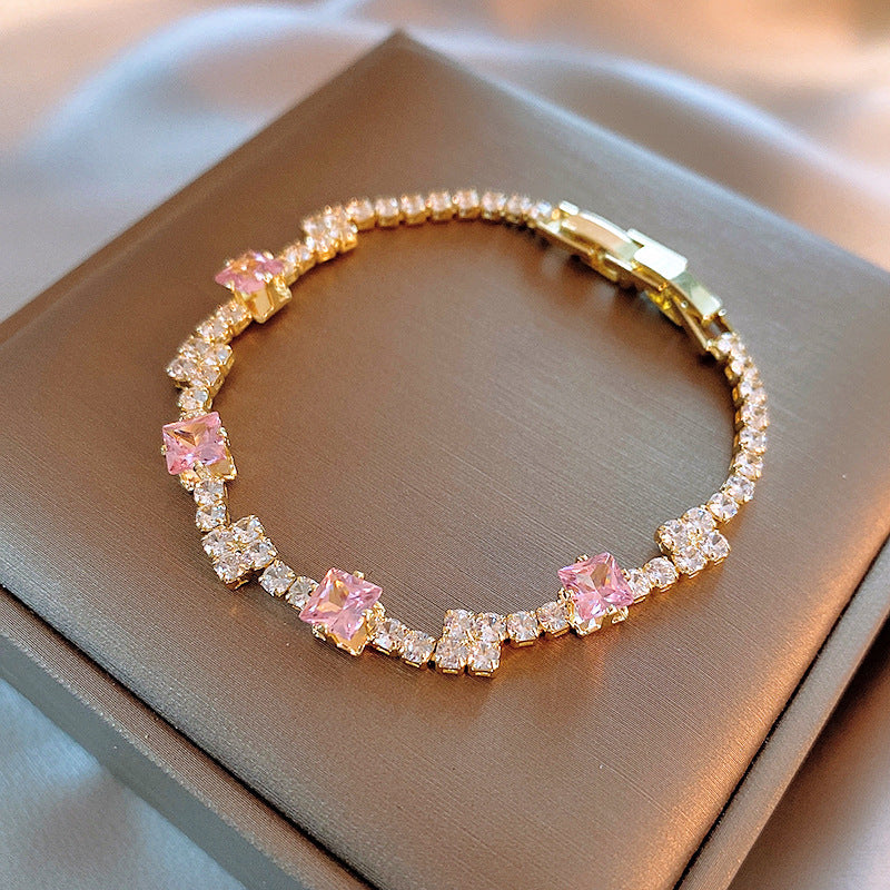 Stainless Steel Geometric Flower Link Bracelet - view 4