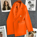 Women's Fall Elegant Slimming Blazer + Top 2026 | Casual Blouse - Orange Red