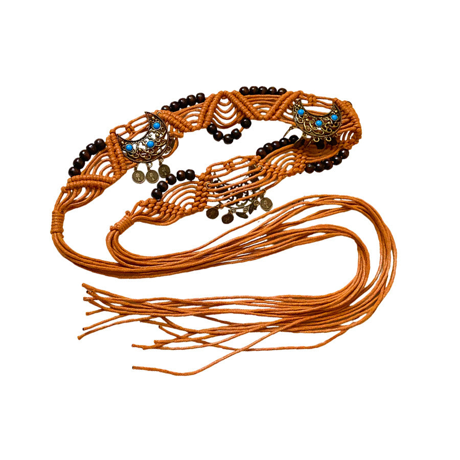 Bohemian Wooden Bead Waist Chain Belt - view 5