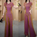 Summer Casual Elegant Pants + Top 2-Piece Set