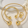 Middle East / Africa Style of Bride Jewelry Set Choker Twist String Texture Metal Ball Women Wedding Accessory