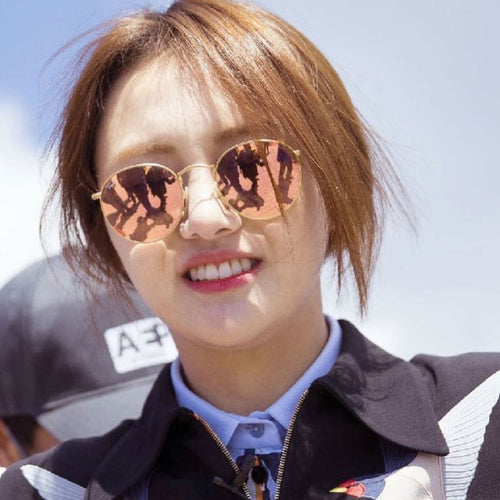 Round 3447 Color Coating Sunglasses Metal Sunglasses Ocean Lens Sunshade UV-Proof Fashion Style