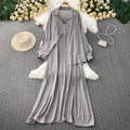 Casual Slimming Long Sleeve Lightweight Loose Dress + Shirt + Camisole 2-Piece Set