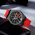 New Rotating Watch Men Wheel Hub Rotation Motion Quartz Watch Overseas Trendy Sports Waterproof Silicone Watch Drop Ship