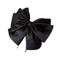 Gem Li French Oversized Bow Clip Satin Premium Ponytail Clip Princess Elegant Claw Hair Accessory Head Jewelry