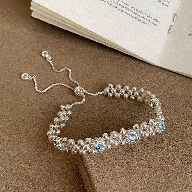 Vintage Zircon Round Pearl Bracelet - view 3