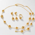Middle East Dubai Accessory Vietnam Bride Wedding Jewelry Set Necklace Bracelet Set Earrings Ring Bead Gem 4-Piece Set