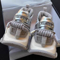 OMG! Totally futuristic ~ 2026 thick-soled casual sports shoes silver dad shoes ~ unique sole design