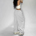 Sporty Retro Loose Wide Leg Pants