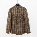 Nengmeng Retro Plaid Embroidered Pocket Shirt