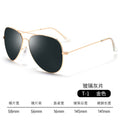 Polarized Sunglasses Men Fashionable Big Frame Pair Bridge Metal Aviator Pilot Glasses UV-Proof Glass Sunglasses