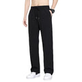 ice silk pants men's summer loose tight waist casual trousers men's straight drape sports pants drap